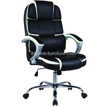 Silla de oficina de PU en blanco y negro